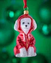 Joy To The World Collectibles White Poodle In Hoodie Christmas Ornament In Red