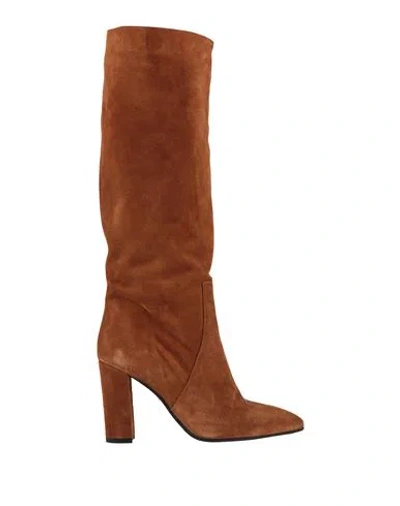 Joy Wendel Woman Boot Tan Size 8 Leather In Brown