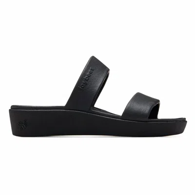 Joybees Women's Cute Slip On Sandal In Solid Black In Animal Print