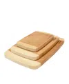 Joyce Chen Burnished Bamboo 3-pc. Cutting Board Set In Brown