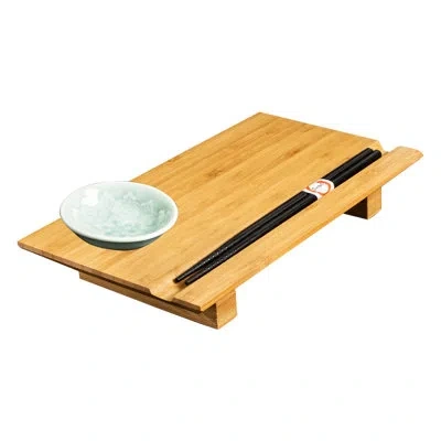 Joyce Chen Burnished Sushi Board Set In Brown