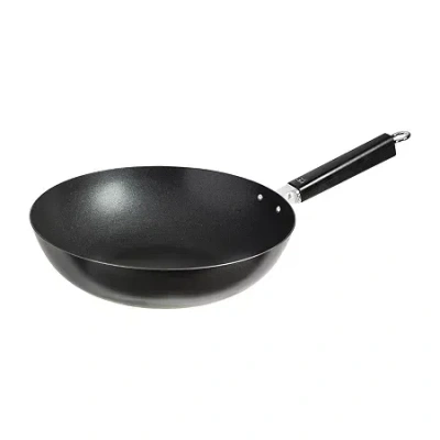 Joyce Chen Carbon Steel 12" Non-stick Stir Fry Pan In Black