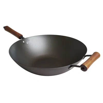 Joyce Chen Classic Series 14-inch Carbon Steel Preseasoned Wok In Black