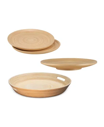Joyce Chen Lexa Bamboo 4-pc. Handcrafted Serving Set In Neutral