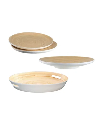 Joyce Chen Lexa Bamboo 4-pc. Handcrafted Serving Set In White