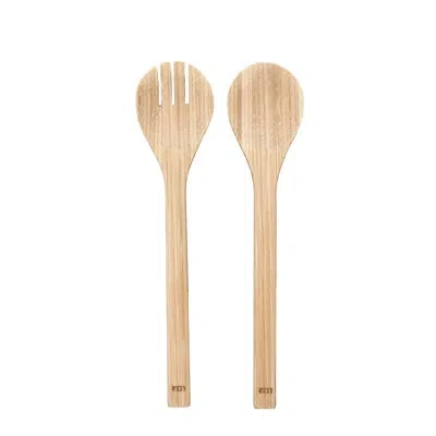 Joyce Chen Lexa Bamboo Salad Utensil Set, 12 Inch, Natural Bamboo In Brown