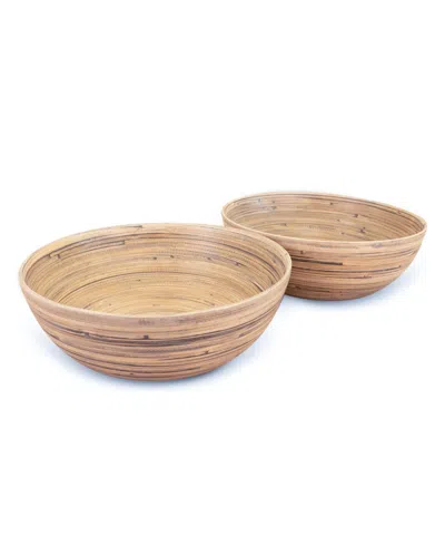 Joyce Chen Lexa Collection 2-pc. Salad Bowl Set In Brown