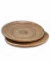 Joyce Chen Lexa Collection 2-pc. Serving Tray Set, Service For 2 In Brown