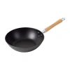 Joyce Chen Preseasoned Cast Iron Stir Fry Pan With Maple Handle, 11.5-inch In Black