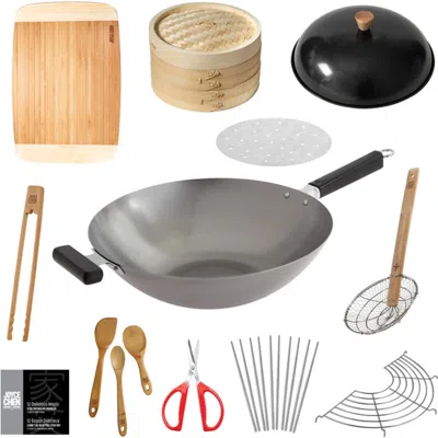 Joyce Chen Professional Series Uncoated 14" Wok Bundle, 12 Piece In Multi