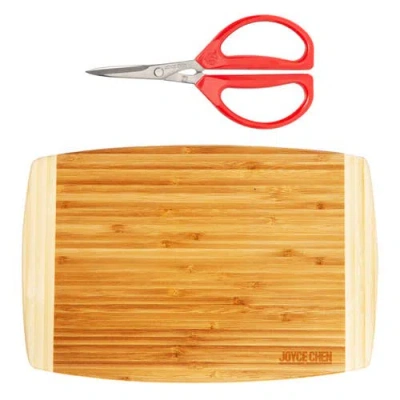 Joyce Chen Scissor And Cutting Board Set, 2 Piece In Brown