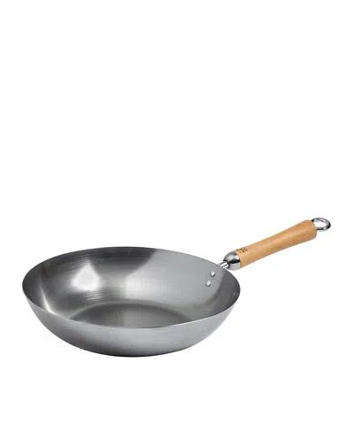 Joyce Chen Uncoated Carbon Steel Stir Fry Pan With Birch Handle, 21 L X 12 W X 4 H In Silver