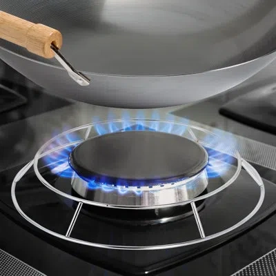 Joyce Chen Wok Ring For Pairing With Traditional Round Bottom Woks In Silver