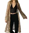 Joyfolie Luz Pecan Sequin Duster In Gold In Brown