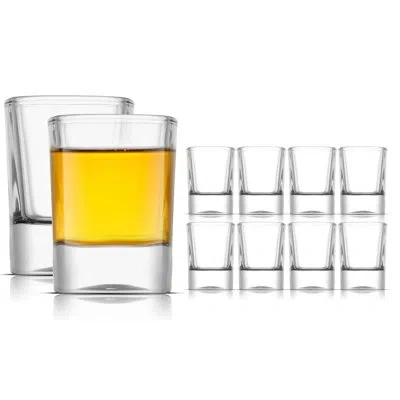 Joyjolt 10 - Piece 2oz. Glass Shot Glass/shooter Glassware Set In Clear