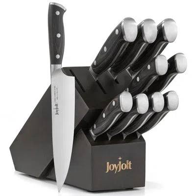 Joyjolt 11-piece Assorted Knife Block Set In Black