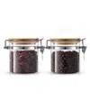 Joyjolt Bamboo Lid Storage Jar In Clear