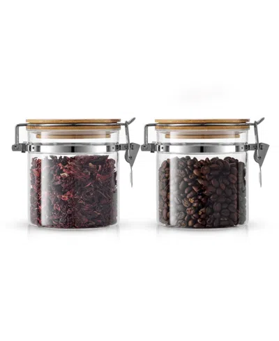 Joyjolt 2 Piece Glass Jars Set, 570ml In Clear