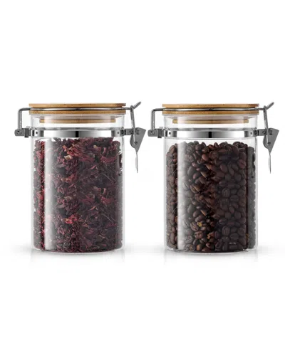Joyjolt 2 Piece Glass Jars Set, 810ml In Clear