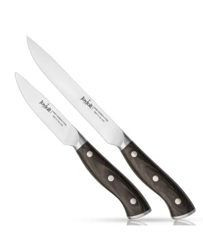 Joyjolt 2 Piece Utility Knife High Carbon Steel Kitchen Knife Set In Silver