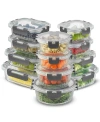 Joyjolt 24-piece Fluted Food Storage Container Set With Lids In Gray