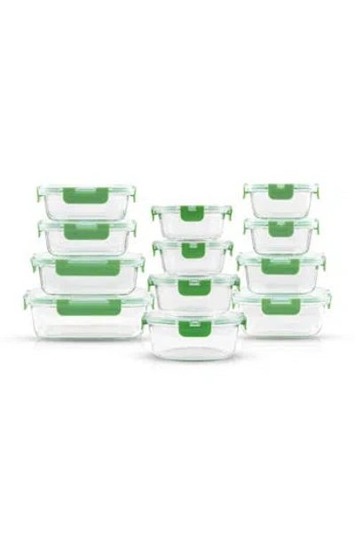 Joyjolt 24-piece Glass Food Storage Containers With Lids In Green