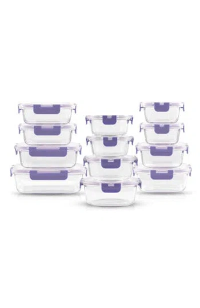 Joyjolt 24-piece Glass Food Storage Containers With Lids In Blue
