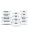 Joyjolt 24-piece Glass Storage Containers With Lids In Blue