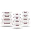 Joyjolt 24-piece Glass Storage Containers With Lids In Pink