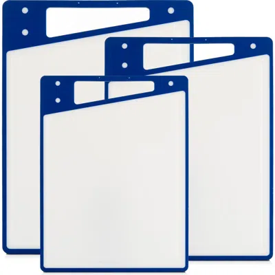 Joyjolt 3-piece Cutting Board Set In Blue
