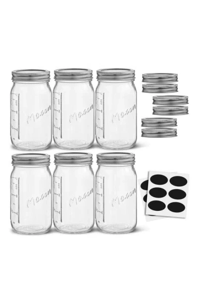 Joyjolt 42-piece Mason Jars With Airtight Lids In White