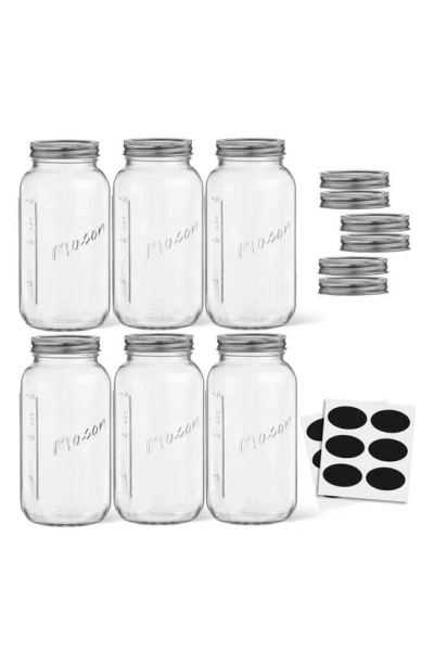 Joyjolt 42-piece Mason Jars With Airtight Lids In Metallic