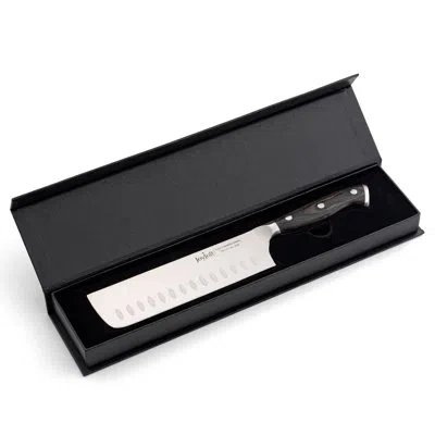 Joyjolt 7-in Nakiri Knife High Carbon Steel Kitchen Knife In Black;black