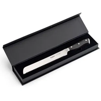 Joyjolt 8-in Bread Knife High Carbon Steel Kitchen Knife In Black