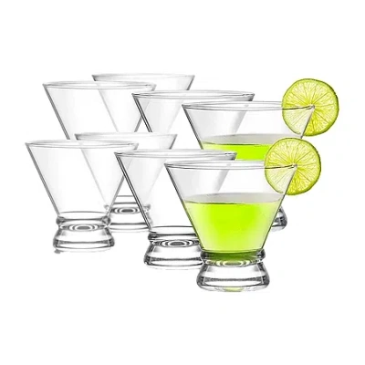 Joyjolt Afina Crystal Stemless - 8 oz - Set Of 8 Martini Glass In Transparent