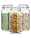 JOYJOLT AIRTIGHT SET OF 3 GLASS JARS STORAGE CANISTER