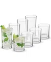 Joyjolt Alain Drinking Glasses Highball Double Old Fashion Glass Drinkware, Set Of 8 In No Color