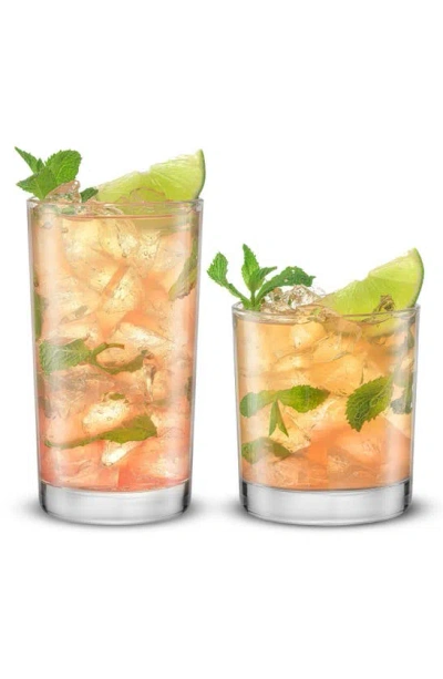 Joyjolt Alain Set Of 8 Dof & Highball Glasses In Clear