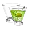 Joyjolt Aqua Vitae Octagon Off Base - 8.1 oz - Set Of 2 Martini Glass In Transparent