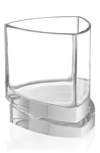 Joyjolt Aqua Vitae Triangle Off Base Set Of 2 Whiskey Glasses In Clear