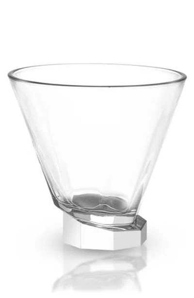 Joyjolt Aqua Vitaw Set Of 2 Octagon Off-base Cocktail Glasses In Clear