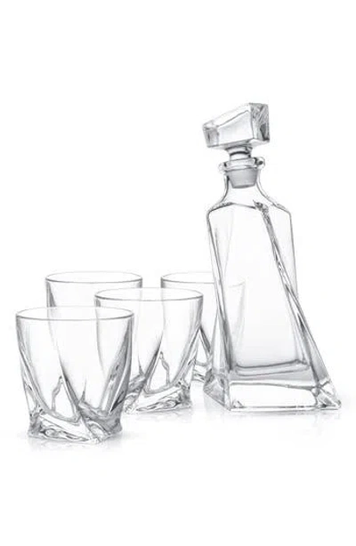 Joyjolt Atlas Whiskey Decanter Five-piece Set In Transparent