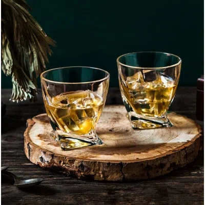 Joyjolt Atlas Whiskey Glasses, 11oz. In Clear