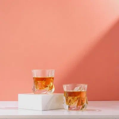 Joyjolt Aurora Whiskey Glasses, 7.4oz. In Clear