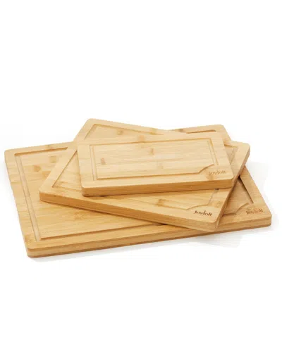 Joyjolt Bamboo 3 Piece Cutting Board Set In Brown