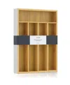 Joyjolt Bamboo Expandable Drawer Organizer For Kitchen Utensils In White