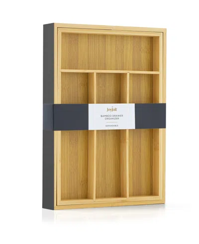 Joyjolt Bamboo Expandable Drawer Organizer For Kitchen Utensils In Black