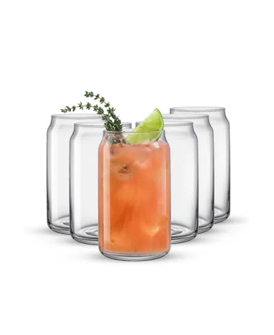 Joyjolt Beer Can Shaped Glasses, Set Of 6 In Clear