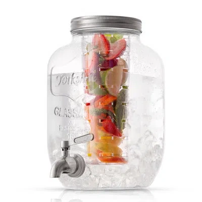 Joyjolt Beverage Dispenser With 2 Diffusers, 1 Gallon In Clear
