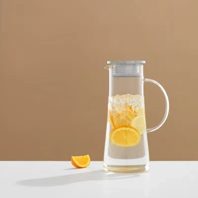 Joyjolt Breeze Glass Drink Water Pitcher With Handle, 50oz In Clear